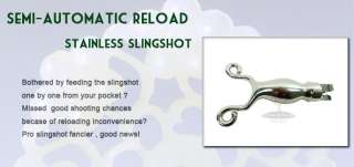 Stainless slingshot+95 Ammo Semi automatic Reload Catapult ammo 
