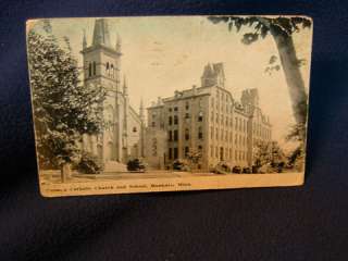 German Catholic Church Mankato Mn. 1917 postcard  