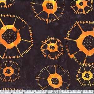  Batik Starburst Black/Yellow Fabric By The Yard Arts, Crafts & Sewing