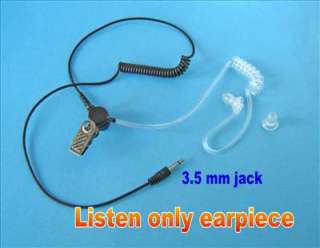 Listen only tube earpiece for Speaker Mic 3.5mm Mono  