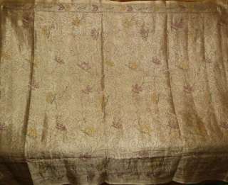 Completely Needle work Vintage Hand Embroidered Silk Fabric Saree Sari 