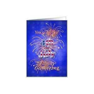  4th of July Fireworks Family Gathering Invitation Card 