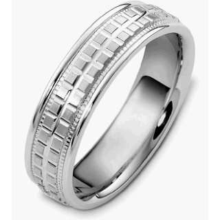  6mm Multi Texture Platinum Wedding Band   11.75 