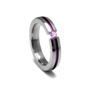    Cut Pink Sapphire Ring with Pink Anodized Channel, Size 7 Jewelry