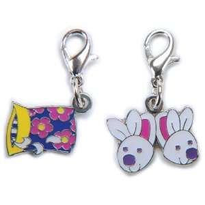   CLIP ITZ CHARMS 2/PKG BUNNY SLIPPERS & PILLOW Arts, Crafts & Sewing