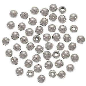    Silver Plated Sleek Barrel Beads 4mm (50): Arts, Crafts & Sewing