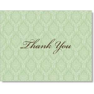  Prestigious Green Damask on Quartz Thank You Cards 