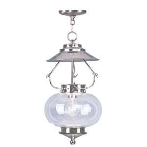 Livex Lighting 5034 35 One Light Nickel Bowl Semi Flush Mount Polished 