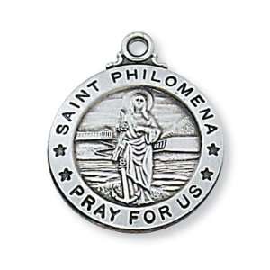  St. Philomena Sterling Round Medal,: Jewelry