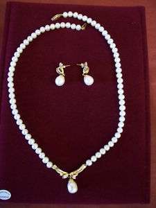 14K Cultured Teardrop Pearls Earrings & Necklace ZALES  