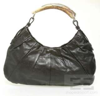 YSL Yves Saint Laurent Black Leather Mombasa Bag  