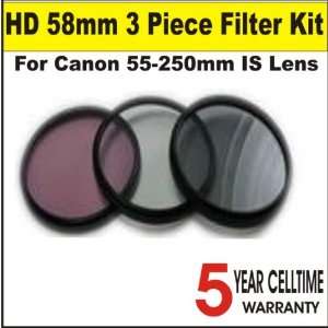   and FLD Filters) for Canon 55 250mm IS Lens + 3 Year Celltime Warranty