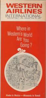 Western Airlines system timetable 6/1/69 [111 2]  