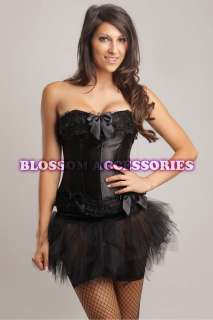 1121 Burlesque Moulin Costume CORSET Bustier Tutu Skirt  