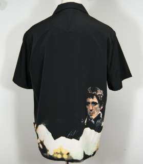 Scarface Tony Montana Button Front Lounge Shirt Mens XL   Al Pacino 