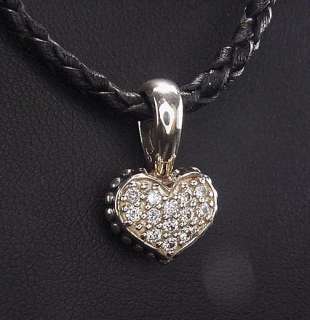 SWEETHEART ESTATE LAGOS CAVIAR 925 18K PAVE DIAMOND HEART BRAIDED ROPE 