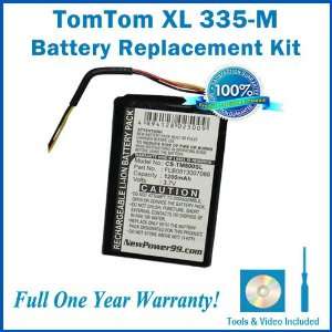  Battery Replacement Kit for TomTom XL 335 M with 