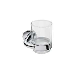  6572 02 Wall Mounted Glass Bathroom Tumbler with Chrome Holder 6572 