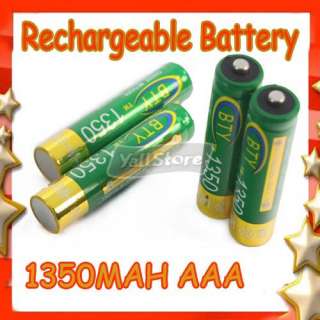 4x1350MAH AAA Rechargeable Battery For Camera MP3 MP4  