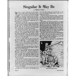 Singular It May Be,Article by Thomas Tanier,cartoon 