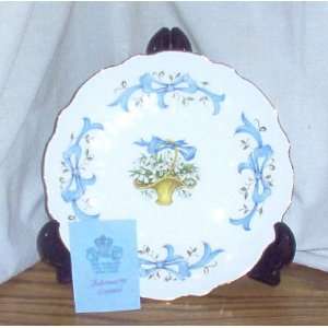  Aynsley January Snowdrop Blue Bow and Flowers Plate 
