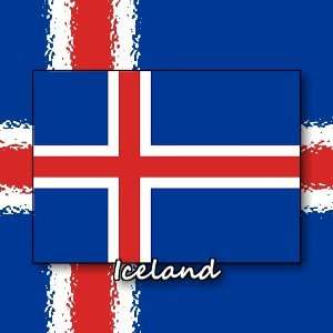  Pack of 12 6cm Square Stickers Flag Design Iceland: Home 