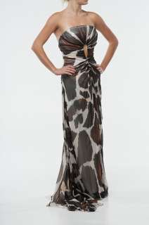 7980 New Size Small Roberto Cavalli Womens Long Dress Cream Brown 