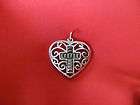 sterling HEART w Marcasites Cross charm or pendant ~ ALWAYS FREE 