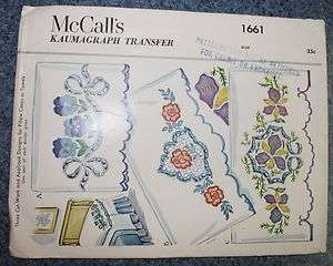 1951 McCall Kaumagraph Cut Work Iron on Transfer 1661  