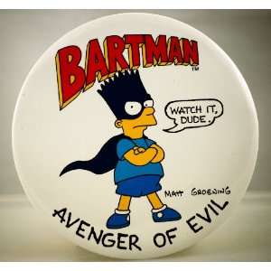  The Simpsons   1989   Giant 6 Button   Bartman   Avenger 