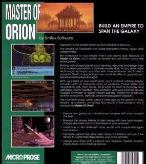 Master of Orion w/ Guide PC CD space galaxy empire game  