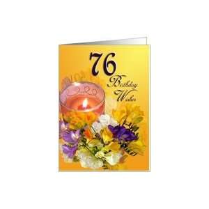  76th Happy Birthday Wishes   Freesias Card Toys & Games