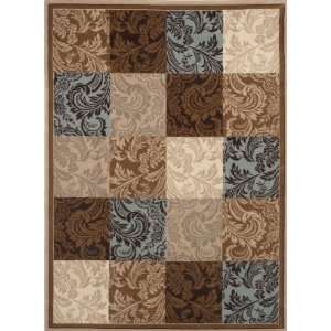  World Rug Gallery Flora 7855 Blue/Brown 5 3 x 7 4 