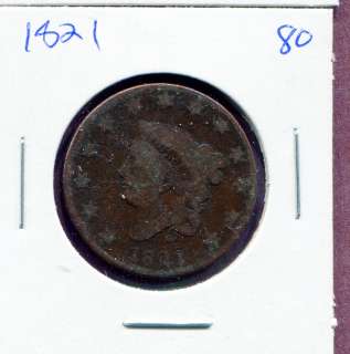 1821 Coronet Head Large Cent #D80  