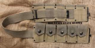 Repro WW2 M1 Garand Enblock Clip Ammo Belt / Canvas Ammunition 