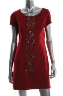 Donna Ricco New York NEW Petite Career Dress Red Embellished Sale 10P 