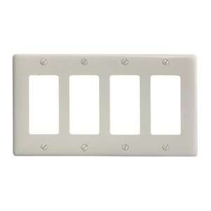 Bryant Np264la Styleline Rectangular Plate, 4 Gang, Standard, Light 