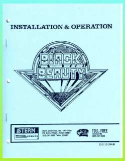 Black Beauty 1984 C. Coin Puck Bowler Manual & Schem.  