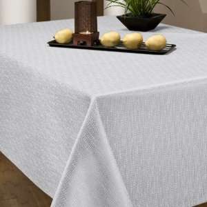 Benson Mills Elegant Textured Pebbles 52 X 52 White Tablecloth 