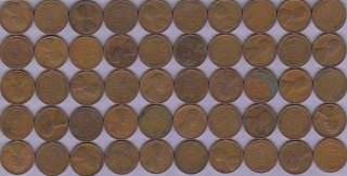 FULL ROLL 1934 P CIRCULATED LINCOLN WHEAT CENTS  