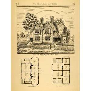  1881 Print House Duplex Architectural Victorian Design Floor Plan 