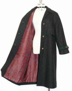 BLACK WOOL Winter GERMAN Long Women Overcoat COAT 18 XL  