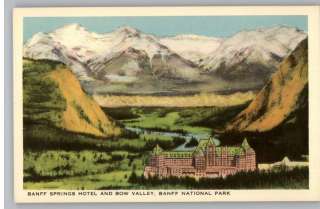 Old CPR Postcard~Banff Springs HotelBow Valley Canada  
