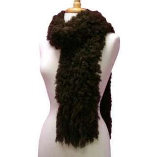    Brown Long Thick Fluffy Infinity Poodle Knit Scarf Wrap: Clothing