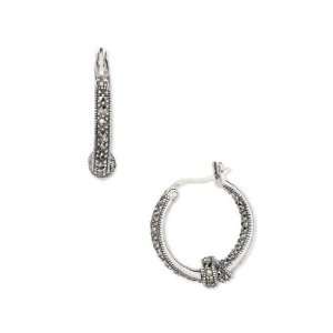    Judith Jack Marcasite Hoop Earrings with Knot Detail Jewelry