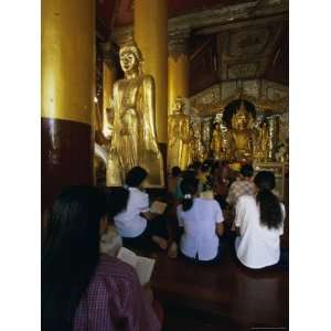 Worshippers in the Pavilion Where Hti was Placed, Shwedagon Paya 