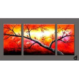  Buzz Tree   Stunning 3 Piece Oil Painting 