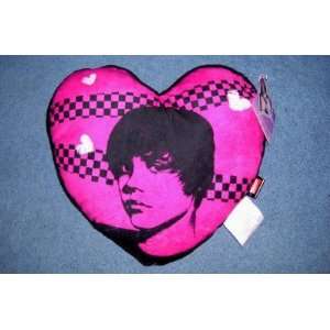  Justin Bieber Heart Shaped Plush Pink Signature Throw 