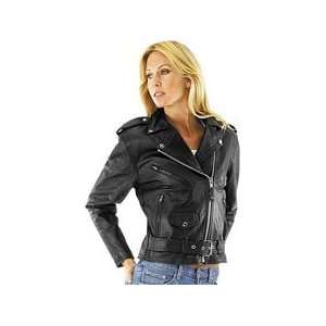  RIVER ROAD 2010 Womens Basic Leather Motorcycle Jacket 
