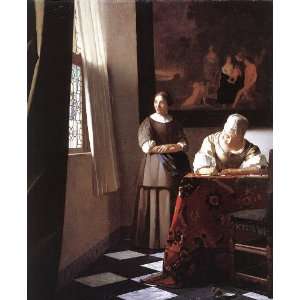  6 x 4 Greeting Card Vermeer Lady Writing a Letter with 